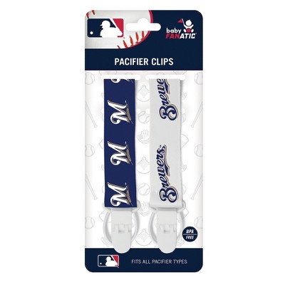 MasterPieces MLB Milwaukee Brewers Baby Fanatic 2-Pack Pacifier Clips