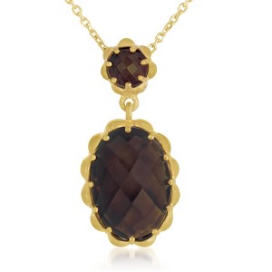 Guili Gold Overlay Genuine Stone Pendant Necklace - 1 of 1