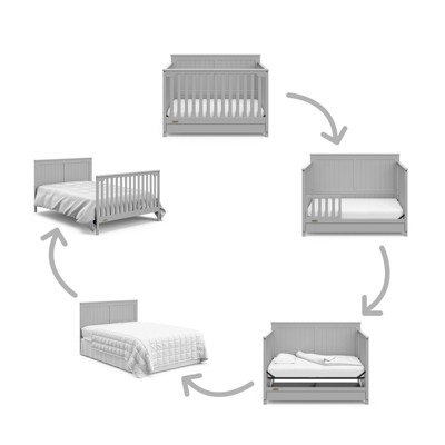 White 5-in-1 Convertible Crib with Storage Drawer