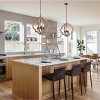 LNC Timeless Farmhouse/Rustic Lantern Wood Chandelier,1 Light/3 Light/4 Light - 2 of 4
