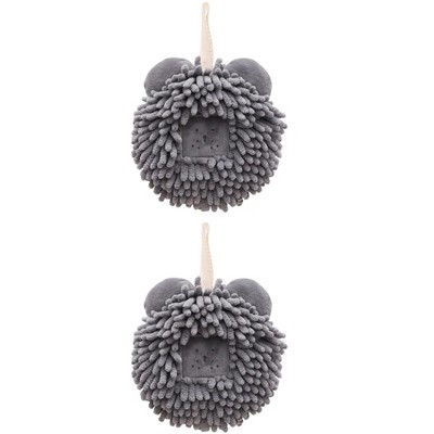 REGALWOVEN Cute Soft Absorbent Quick Drying Chenille Hanging Hand Towel 2 Pcs