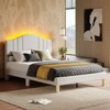 Pinmoco LED Bed Frame, Upholstered Platform Bed with Adjustable Arc Headboard - 2 of 4