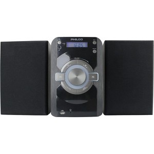 PHILCO Mini Stereo Shelf System with Bluetooth, CD Player, FM Radio, USB Playback, MP3/AUX, LCD Display, Remote Control & 3.5mm Headphone Jack - 1 of 4