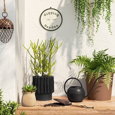 .4 gal Iron Outdoor Watering Can with Powder Coat Finish Black - Threshold&#8482;_2