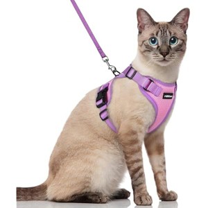rabbitgoo Cat Harness and Leash Set, Escape , Easy Control Breathable Kitten Jacket with Reflective Strips, Pink & Purple, S - 1 of 1