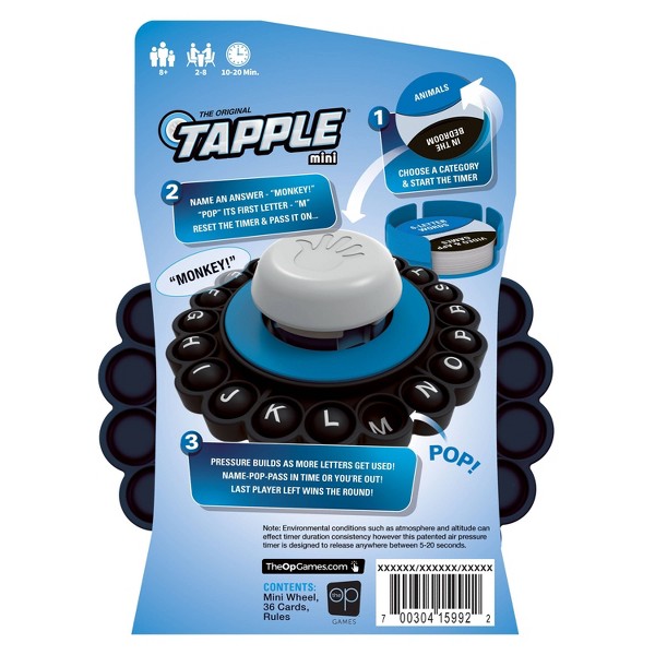 Juego de mesa Tapple Mini de The Op Games: Juego de fiesta para 2-8 jugadores, incluye tarjetas y tablero, mejora habilidades sociales 8