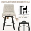 Huxxion Bar Stools Set of 2, Counter Height Swivel Bar Stools with High Back, 22" Seat Height for Kitchen Island & Home (Black) - 3 of 4