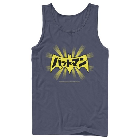 Men's Batman Logo Kanji Characters Tank Top - Navy Blue - Small : Target