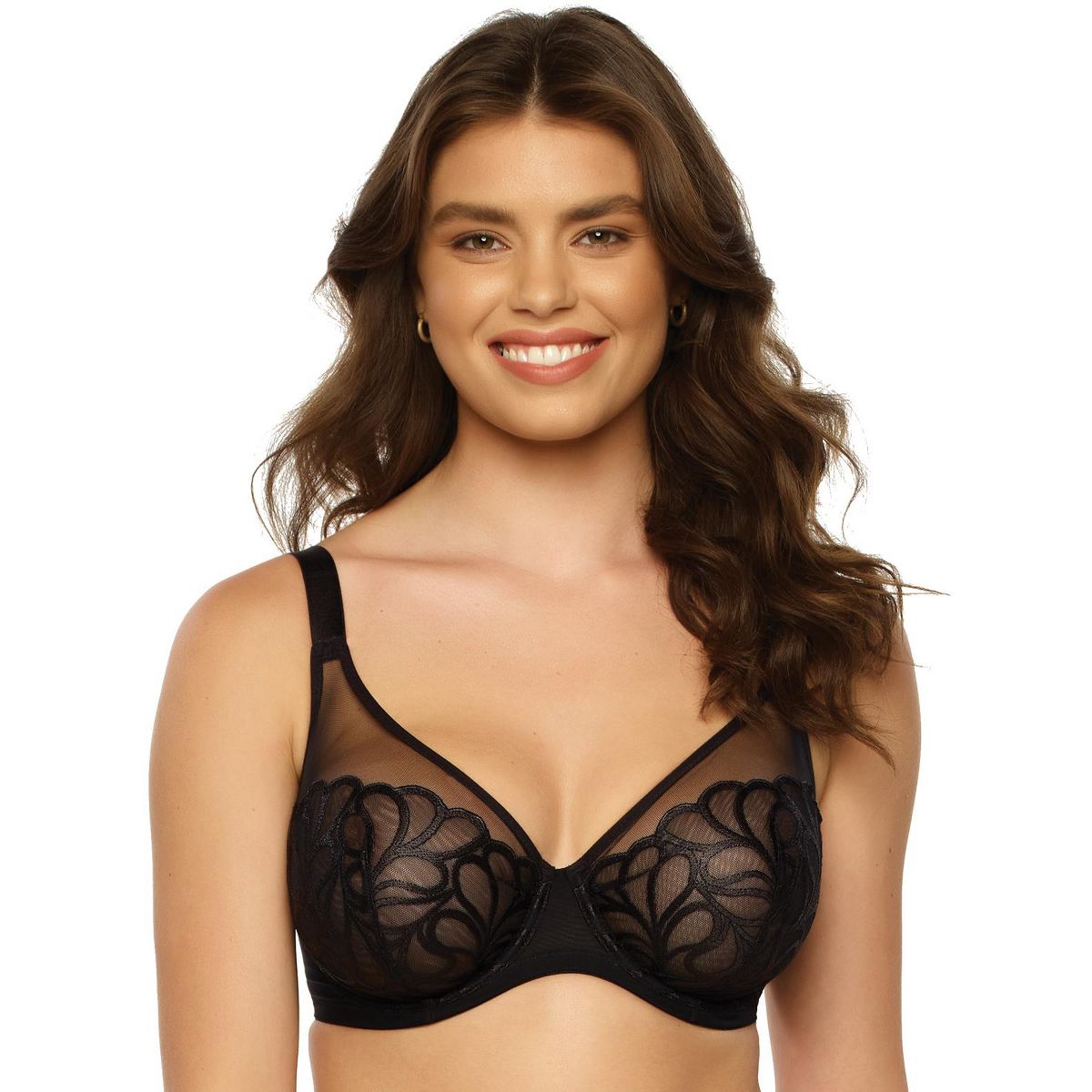 Women's Lotus Embroidered Unlined Bra - Feminine, Natural Lift Underwire, Sizes 32C-44H - Felina - thumbnail 2