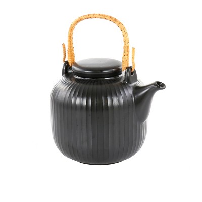 Gibsin Our Table Landon 1.21 Quart Stoneware Teapot in Pepper