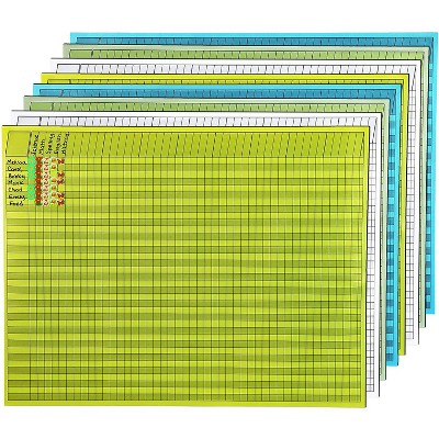 Bright Creations 16 Pack Horizontal Reward Chart for Classroom, 4 Colors (17 x 22 in)