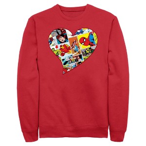Men's Marvel Comic Book Heart Sweatshirt - 1 of 4