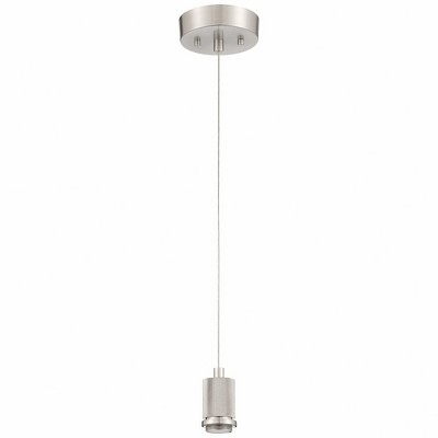 Mini Brushed Steel and Glass LED Globe Pendant Light