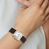 Black Bow Jewelry Charles Hubert Ladies IP-plated Square Face Leather Band Watch - 2 of 3
