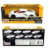 2020 Chevrolet Corvette C8 Stingray White with Red Interior "History of Corvette" Series 1/24 Diecast Model Car by Motormax - 3 of 3