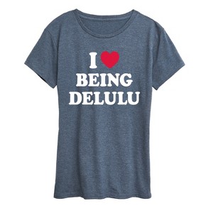 Women's - Instant Message - Love Being Delulu Short Sleeve Graphic T-Shirt - 1 of 4