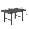 Heynemo Outdoor Dining Table Patio Steel Slat Rectangle Table,Long Outdoor Dining Table, High Table For Party, High Garden Table - 2 of 4