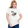Halloween Bat Out of Hell Spooky Graphic T Shirt Men or Women Brisco Brands White L - 4 of 4