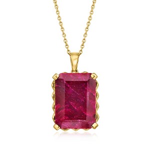 Ross-Simons 15.00 Carat Ruby Pendant Necklace in 18kt Gold Over Sterling Size 18 - 1 of 3