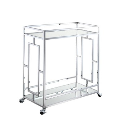 Town Square Bar Cart Clear Glass/mirror/chrome - Breighton Home : Target