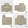 Kumasinova 360° Swivel Linen Accent Chair,Modern Upholstered Armchair with Ergonomic Back,Lounge Chair for Living Room,Bedroom,Office,Beige - 3 of 4