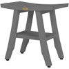 CoastalVogue® Satori® 18" Teak Wood Shower Bench with Shelf in Antique Gray Finish - Target Plus Gray 18"L x 12"D x 18"H - 2 of 2