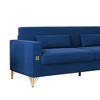 Luxury Modern 3-Seat Sofa with Gold Accents, Turn-Out Armrests & Removable Spring Cushions, 15cm Raised Legs - 4 of 4