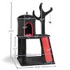 SEVOBAL Gothic Cat Tree Halloween with Spacious Cat Condo Brach Shaped Scratching Post Scratching Ladder Spider Toy for Indoor, Black, 57"*14"*57" - 3 of 4