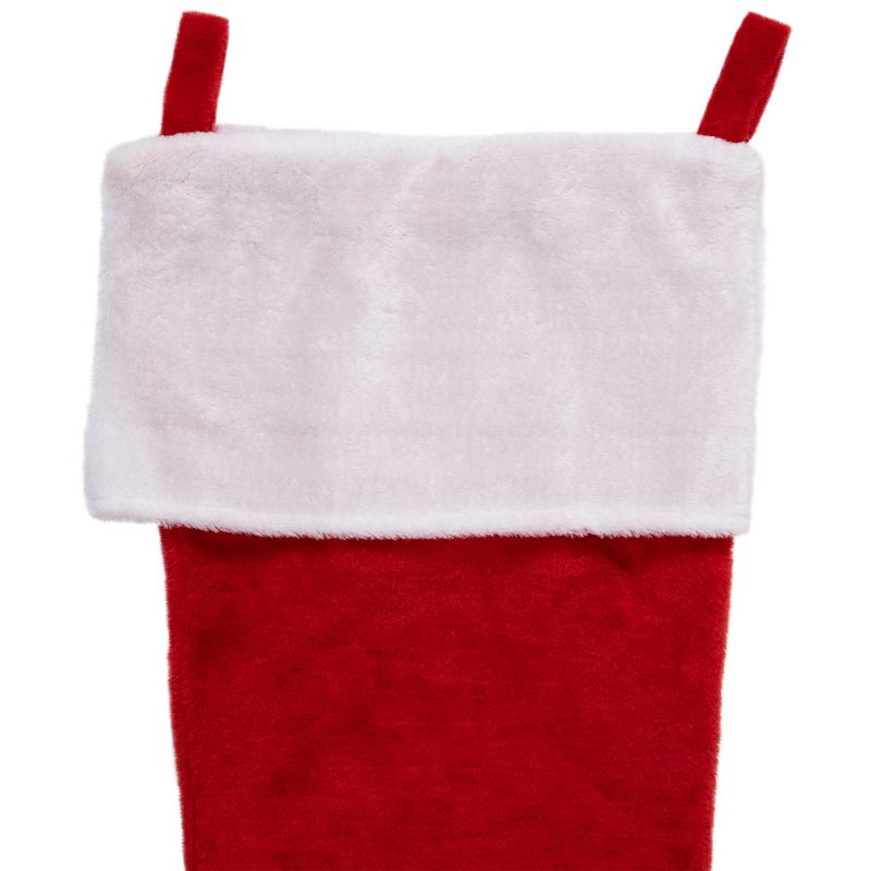 Northlight Traditional Plush Christmas Stocking with Cuff  - 36" - Red and White, 4 of 7