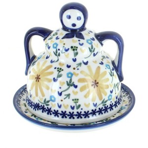 Blue Rose Polish Pottery 33B WR Unikat Medium Cheese Lady - 1 of 1