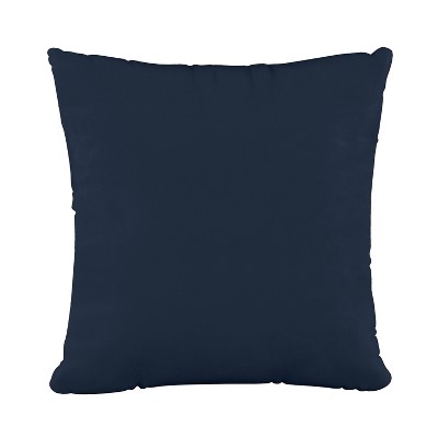 18"x18" Polyester Fill Pillow with Welt in Velvet Navy - Skyline Furniture: Luxury Indoor Square Accent, Zippered