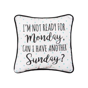 C&F Home 10" x 10" Monday Sunday Embroidered Small Petite Throw Pillow - 1 of 4