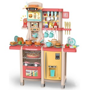 KTMBDW Kids Play Kitchen Set, Toddler Kitchen Playset with Sound&Light, Play Sink, Play Food and Kitchen Accessories, Kitchen Toy for Girls Boys - 1 of 4