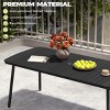Pellebant 1.8m Patio Dining Table 4-6 People Durable WPC Tabletop Aluminum Frame Indoor/Outdoor Dining Table for Backyards Poolside Gardens - 3 of 4