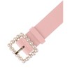 INSPIRE CHIC Women's Faux Leather Pearl Buckle Wide Waist Belts 40.9" X 1.2" - 2 of 4