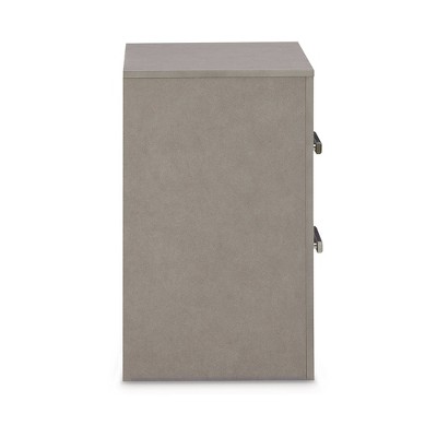 Gray Contemporary 2-Drawer Nightstand with Glitter Accents