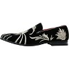 Santimon Mens Slip-On Loafers Dress Tuxedo Embroidery Suede Casual Suit Shoes Black - 2 of 4