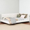 Full Size Upholstered Platform Bed with LED Lights, USB Ports, Teddy Fabric, No Box Spring Needed, White Modern Frame - 2 of 4