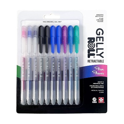 Sakura Gelly Roll Retractable Fan Faves Gel Pens Assorted Colors 10/Pack (SAK50610)