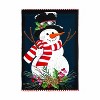 Evergreen Holly Snowman Burlap Garden Flag 12 x 18 Inches Indoor Outdoor Decor - 2 of 4