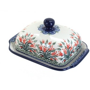 Blue Rose Polish Pottery 295 Ceramika Artystyczna Butter Dish - 1 of 1