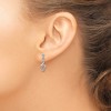 Black Bow Jewelry Satin and Polished Treble Clef Dangle Post Earrings in 14k White Gold - 3 of 4