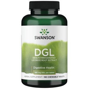 Swanson DGL Deglycyrrhizinated Licorice Root Extract, Support For Sensitive Gastrointestinal Tissues, Helps Soothe The Stomach, 385 mg (180 Tablets) - 1 of 4
