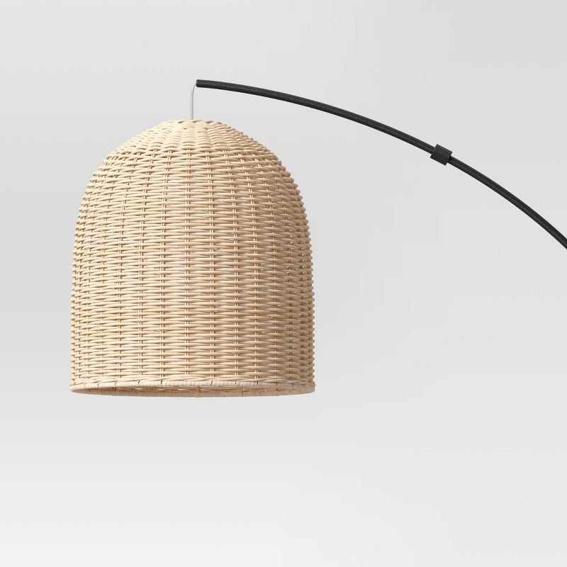 Addison Arc Floor Lamp with Natural Rattan Shade - Threshold™, 4 of 11