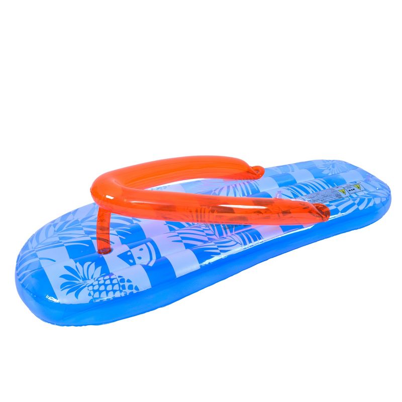 Pool Central 65" Inflatable 1-Person Jumbo Flip-Flop Pool Float - Blue/Red, 1 of 3
