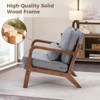 Sapphtopaz Mid Century Modern Accent Chair with Arms & Waist Upholstered Comfy Chair with Wooden Frame Lounge Chair for Living Room, Bedroom - 3 of 4