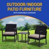 SereneLife 3-Piece Patio Outdoor Rattan Furniture Set - Includes 2 Single Chairs with Soft Cushions and 1 Glass-top Coffee Table - SLOTFX88, Black - 4 of 4