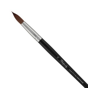 Creative Mark Rhapsody Kolinsky Sable Brushes for Professional Watercolorists - Round  Excellent Spring, Full Belly, Split-Proof Points, Chrome - 1 of 4