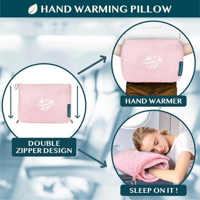 Light Pink Microfleece Travel Blanket and Pillow Set
