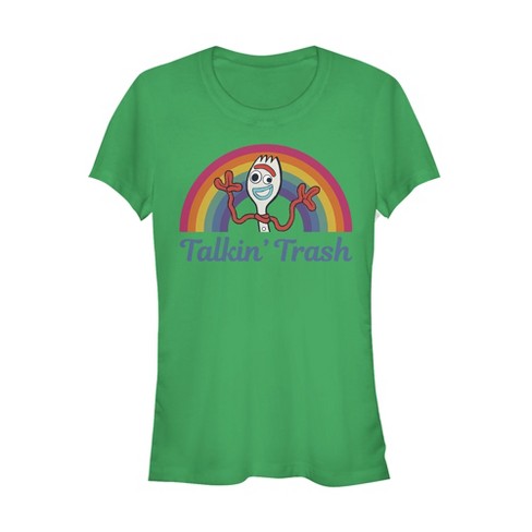 Junior's Toy Story Forky Talkin' Trash Rainbow T-shirt - Kelly Green -  Small : Target